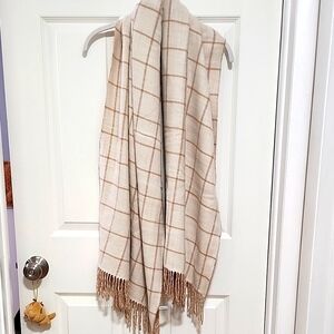 Plaid Fringe Scarf NWOT
